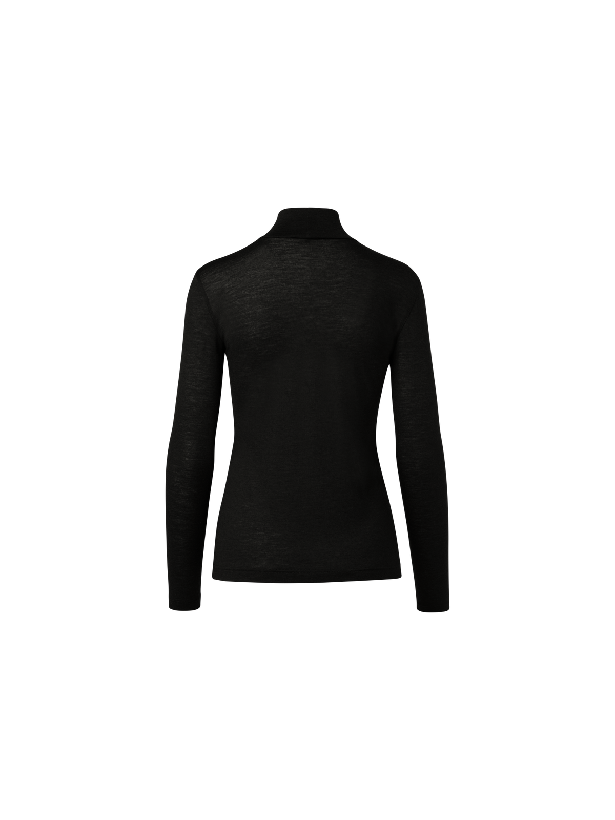 Designer Turtleneck Shirt from Cashmere Silk - black