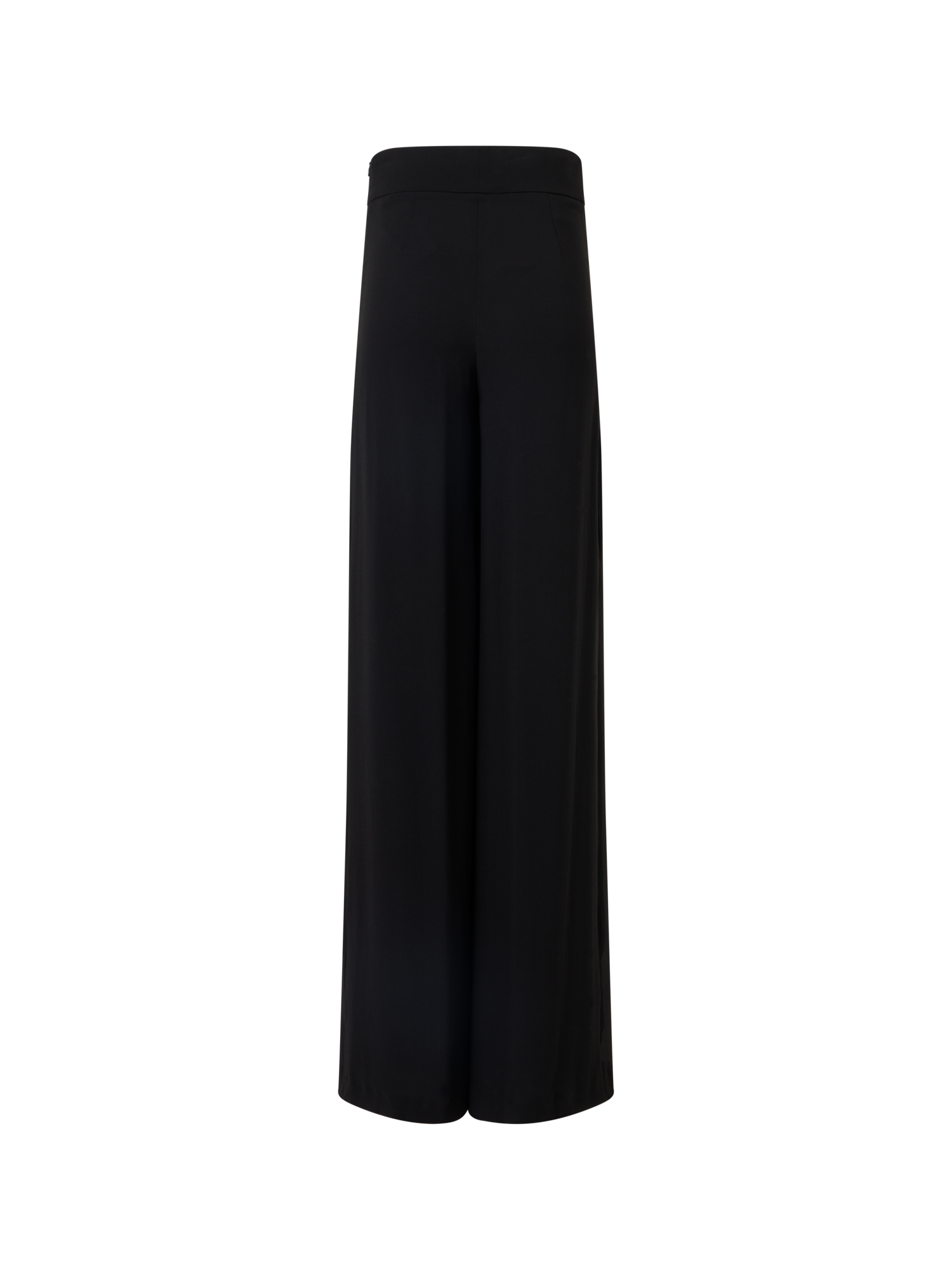 Designer Fellia Wide-Flared-Leg Pants in Silk Georgette - black