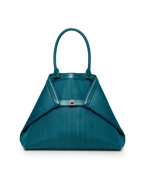 medium handbag in horsehair fabric
