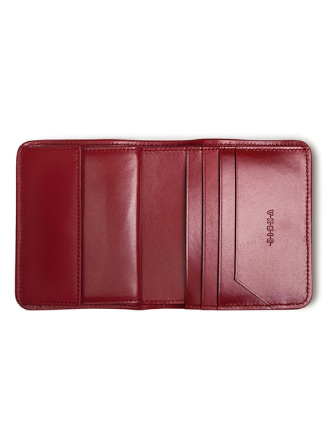 Small Wallet in Horsehair Fabric and Color Matching Boxcalf Leather Lining