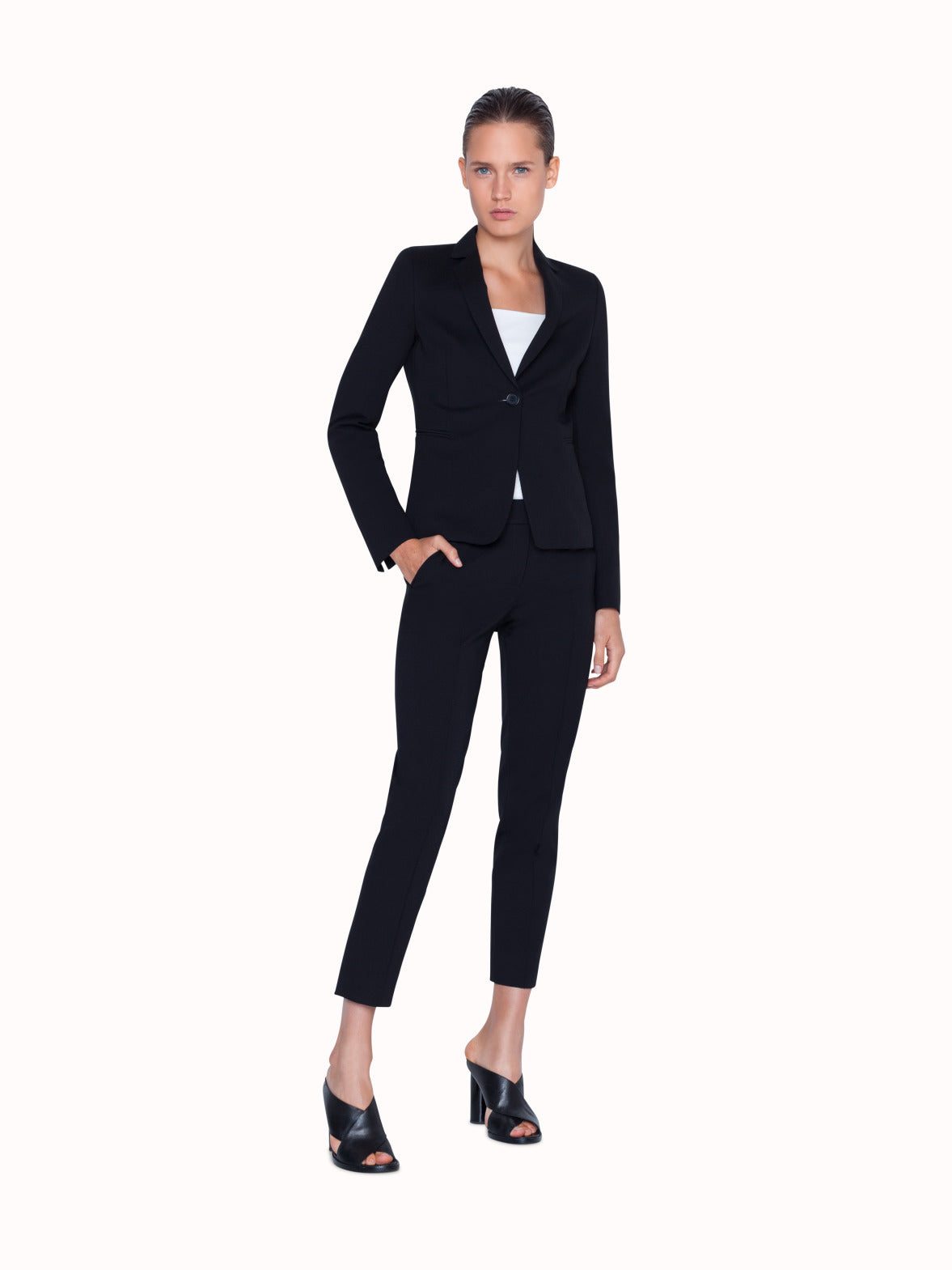 AKRIS PUNTO Women's Suit Cotton in Black Size: FR 42