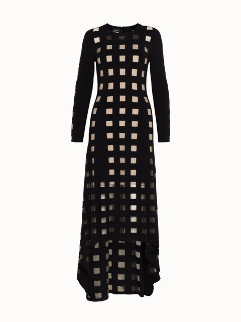 Knit Dress with Square Intarsia Pattern