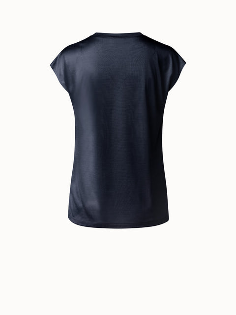 Cap Sleeve Silk Jersey T-Shirt