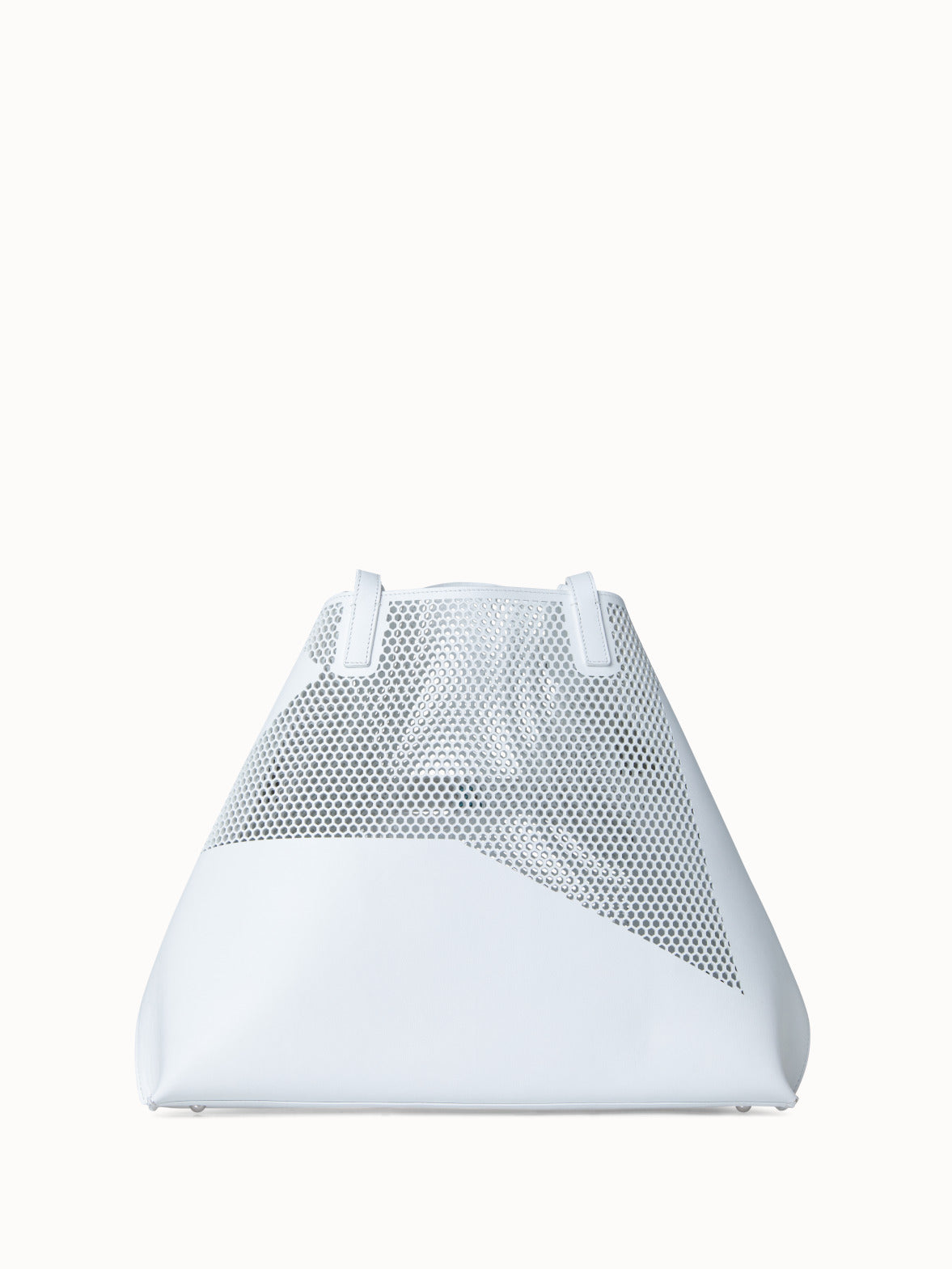 medium shoulder bag in Lasercut Kinderstern - white