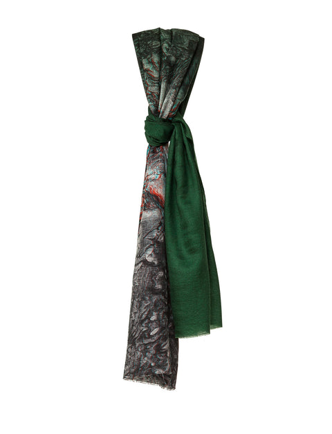 Scarf in Cashmere and Silk with The ma.r.s Series Print