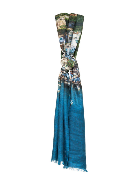 Scarf in Cashmere and Silk with Marina Grande Print