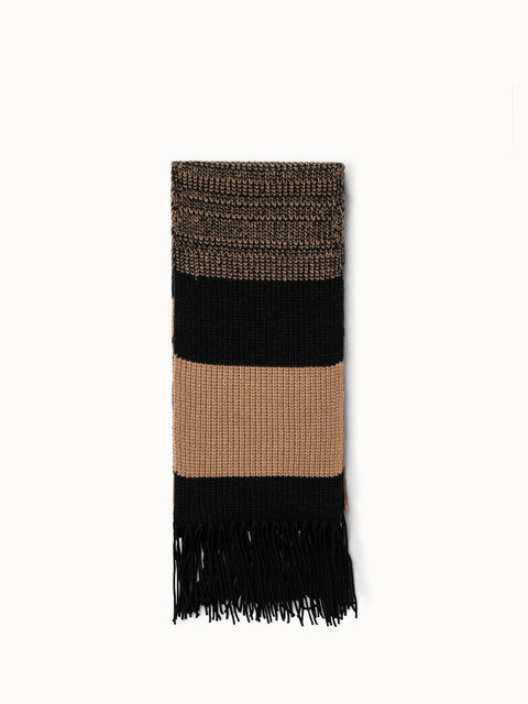 Chunky Long Rib Scarf with Fringes