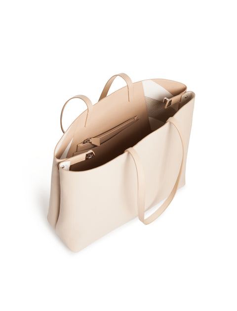 Medium Reversible Colorblock Two-Tone Leather Handbag