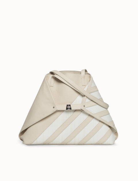 Medium Ai Shoulder Bag in Leather with Horsehair Stripes