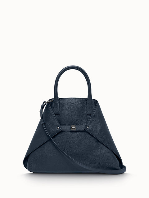 Medium Messenger Bag in Cervo Structured Nappa Leather