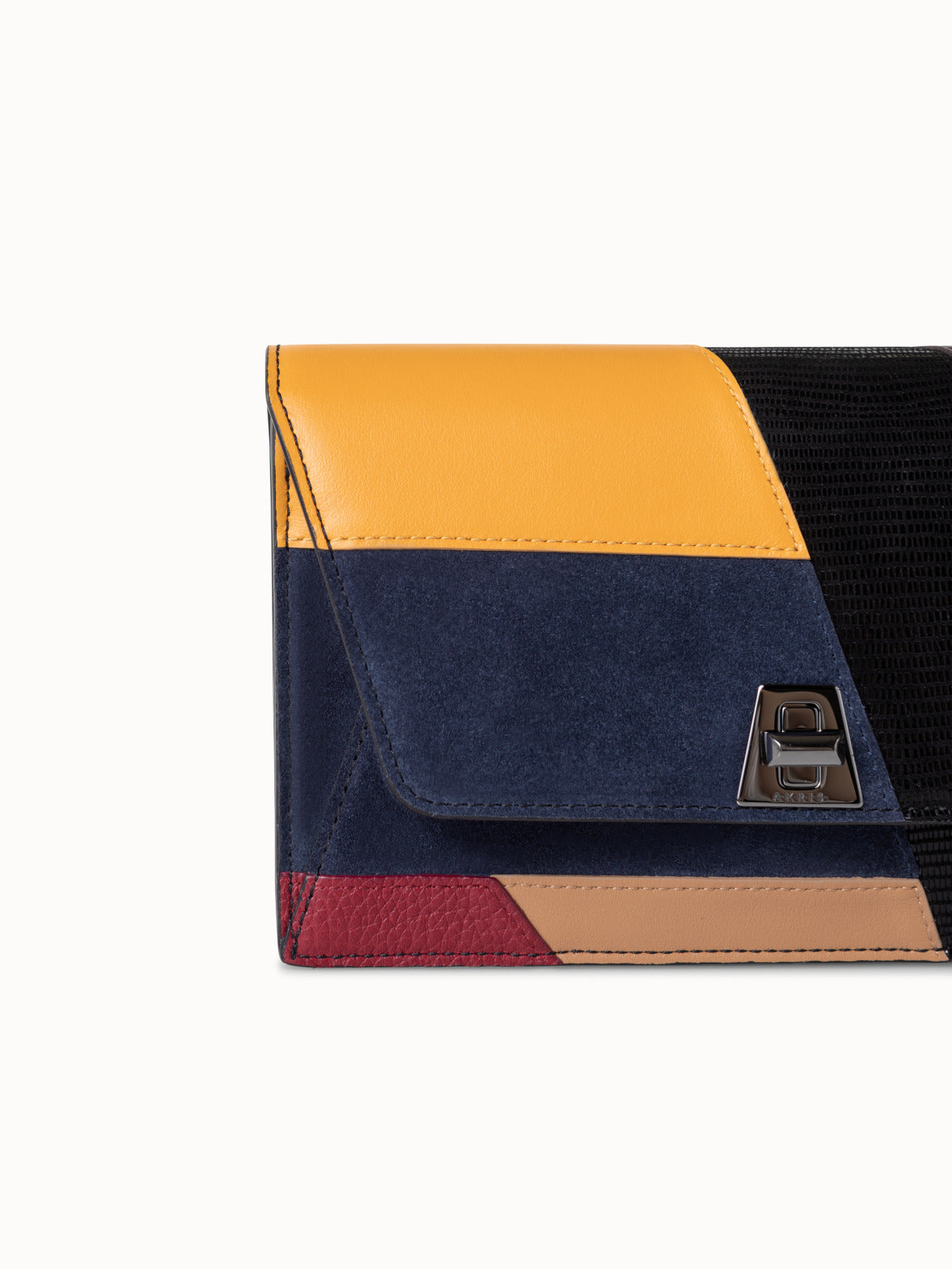 Multicolored Leather Envelope Crossbody Bag - multicolor