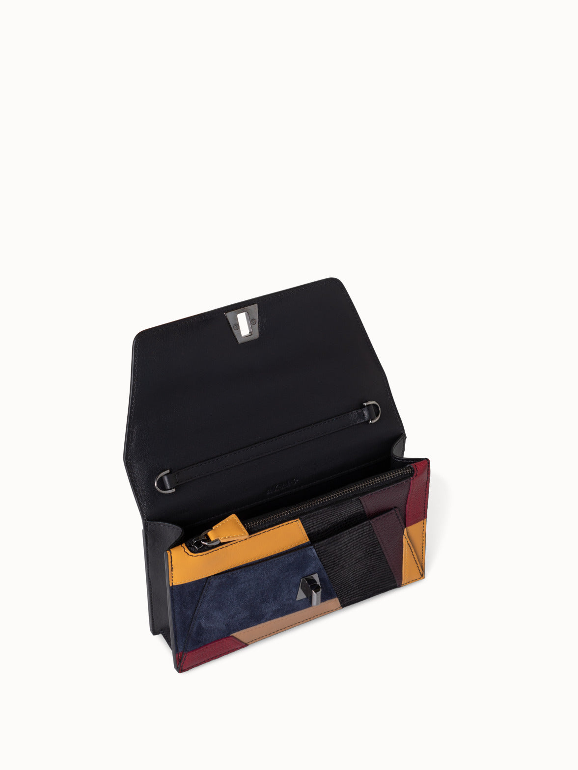 Multicolored Leather Envelope Crossbody Bag - multicolor