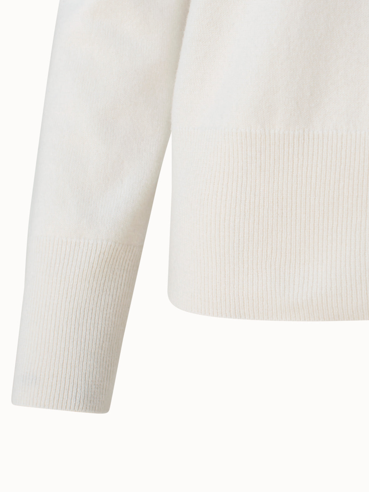 Cashmere V-Neck Knit Pullover - white - ecru