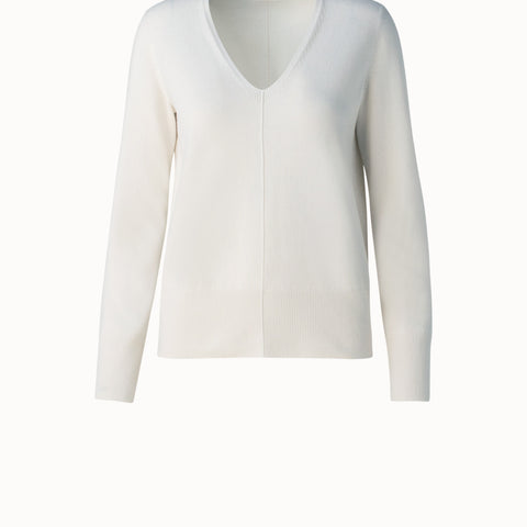 Kaschmirpullover mit V-Ausschnitt