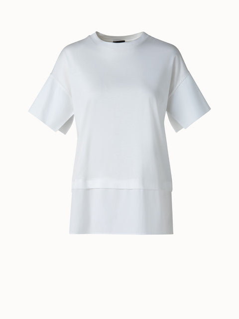 Cotton Jersey And Poplin T-Shirt