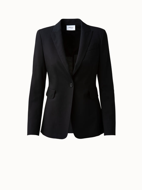 Blazer in Wool with One Button