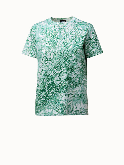 T-shirt Cotton Jersey St.Gallen Map Print