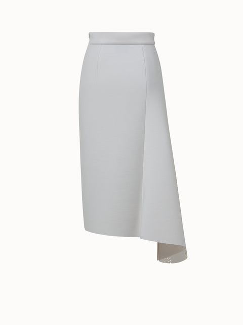 neoprene long skirt with punch card lasercut inset