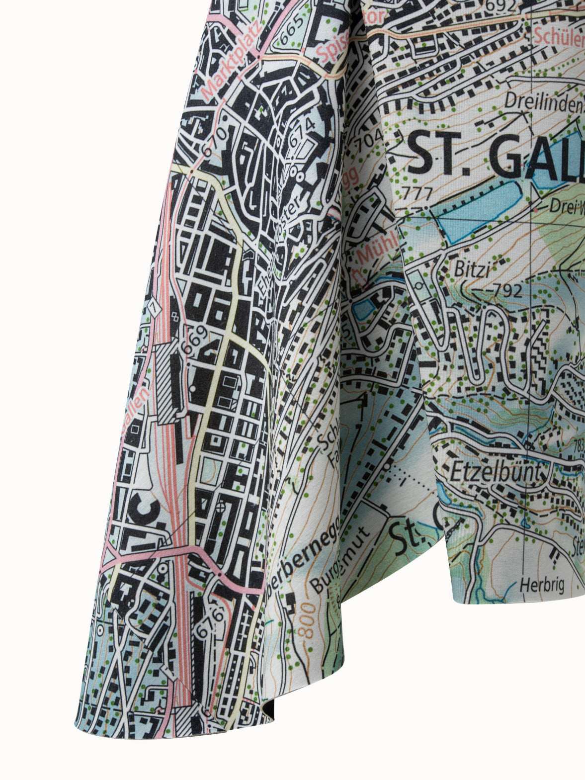 Long Skirt Neoprene St.Gallen Map Print