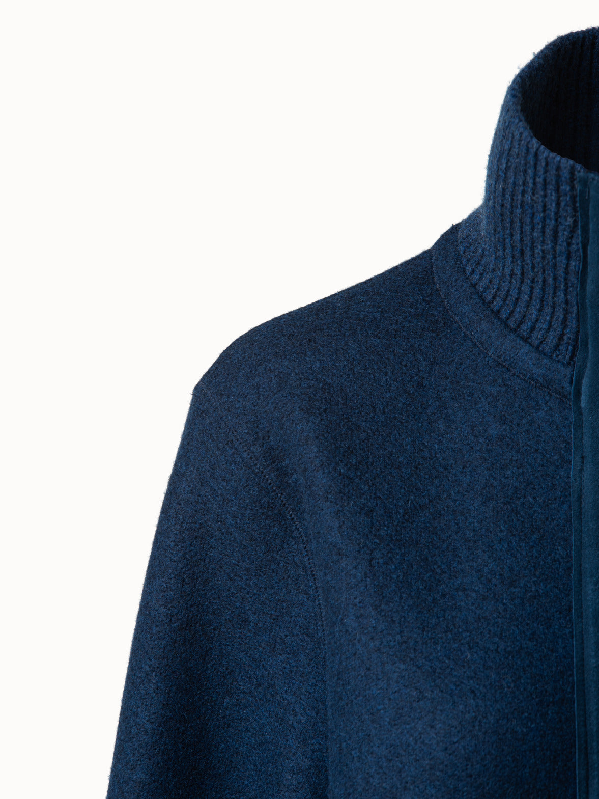 Cashmere Jersery Suede Pocket Jacket - blue