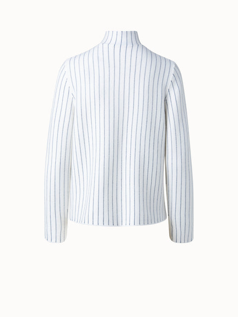Cashmere Double Face Striped Knit Cardigan
