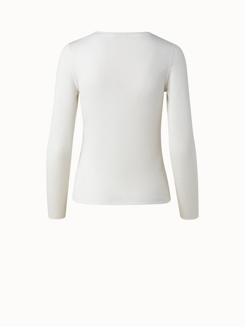 cashmere silk fitted scoop neck pullover