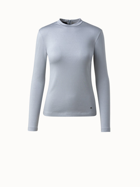 Cotton Silk Ribbed Jersey Top