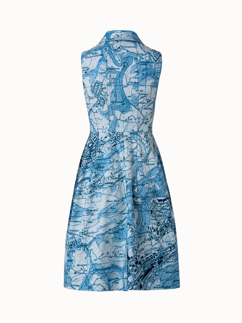 Denim St. Gallen Map Print Dress
