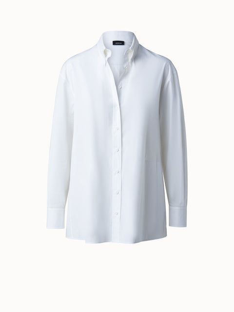 Cotton Poplin Trapezoid Pocket Shirt Jacket