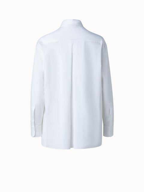 Cotton Poplin Trapezoid Pocket Shirt Jacket