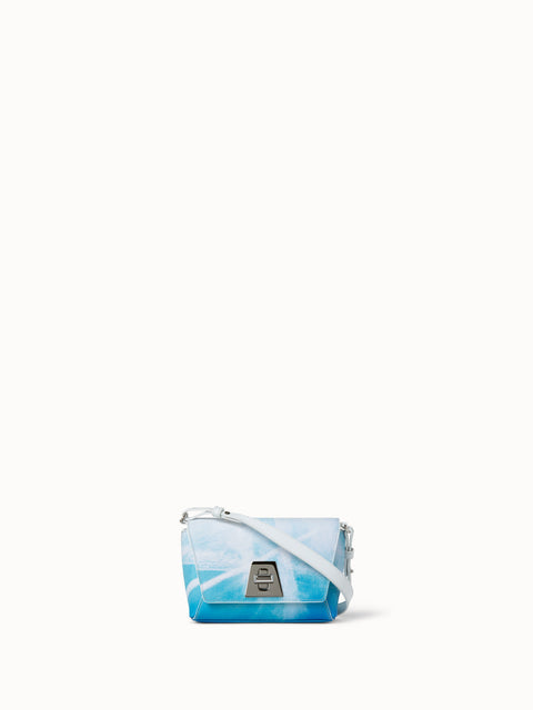 Little Anouk Day Bag in St.Gallen Sky Print Canvas and Calf Leather