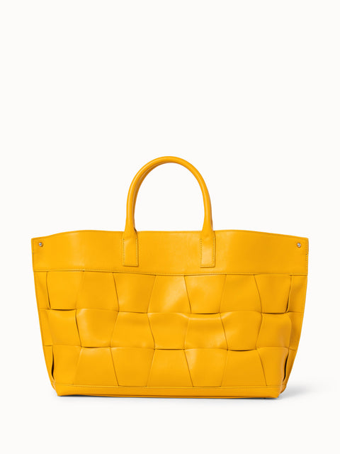 Medium Ai Messenger Bag in Braided Trapezoid Leather