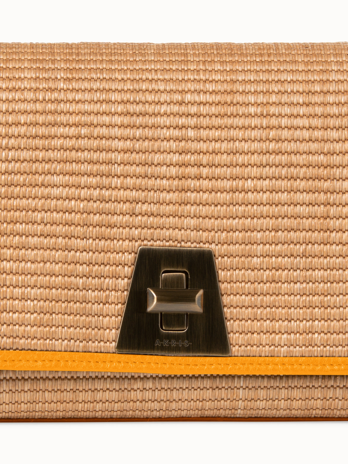 Small Anouk Day Bag in Raffia - orange - beige