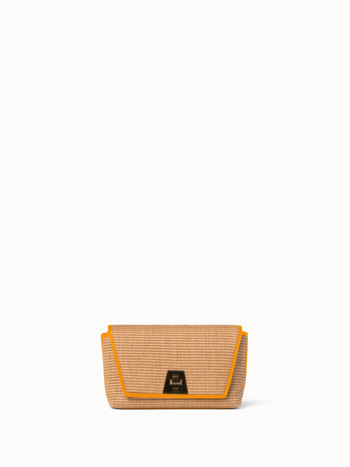 Small Anouk Day Bag in Raffia - orange - beige