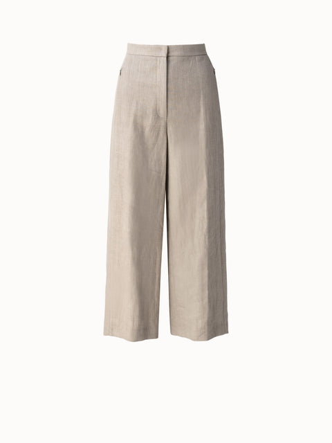 Cropped Wide Leg Pants in Heavy Washed Raw Linen