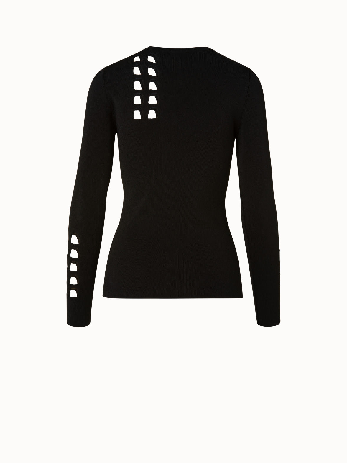 Trapezoid Cutout Long Sleeve Knit Pullover