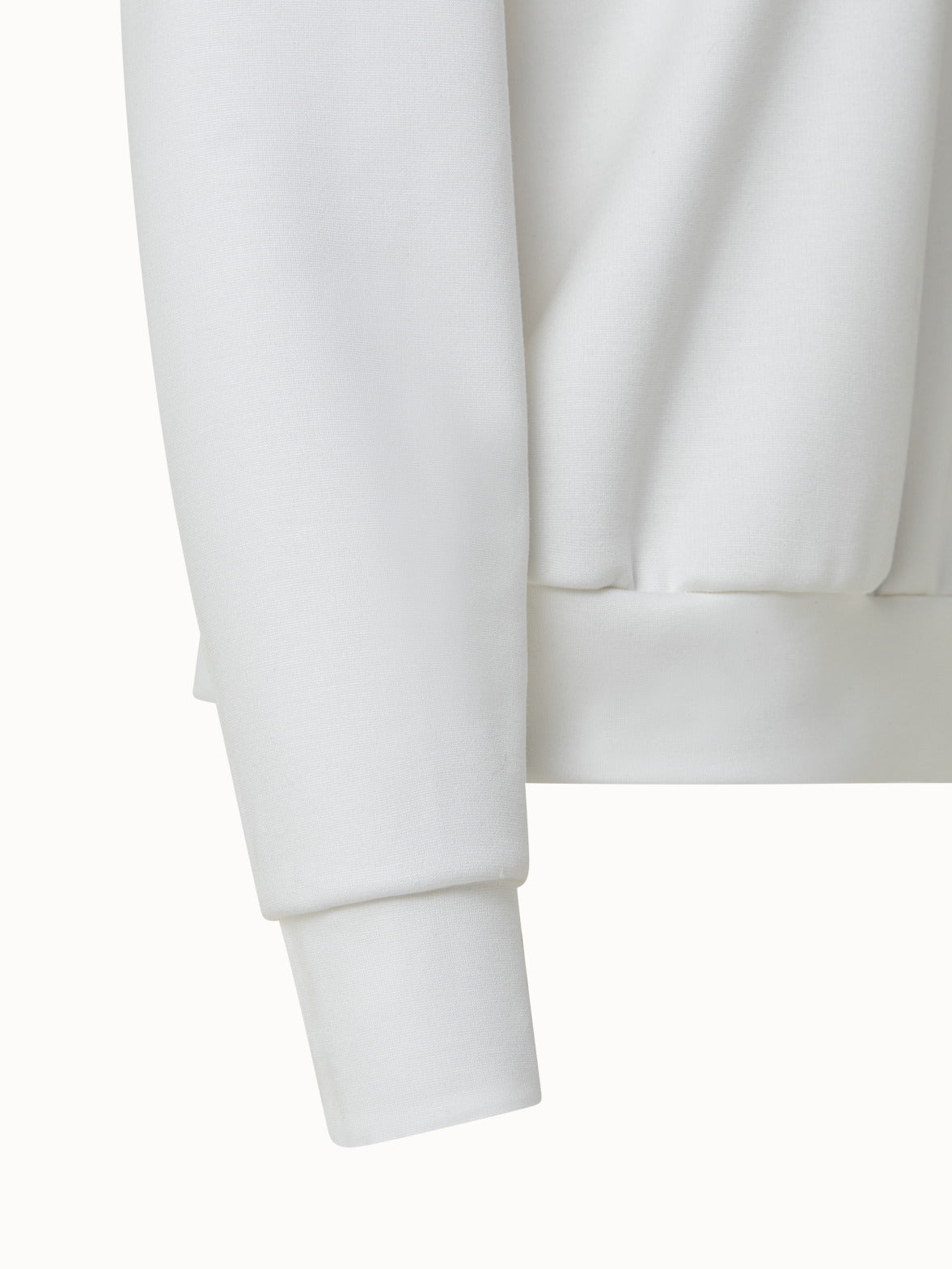 Viscose Stretch Jersey Crew Neck Pullover - ecru