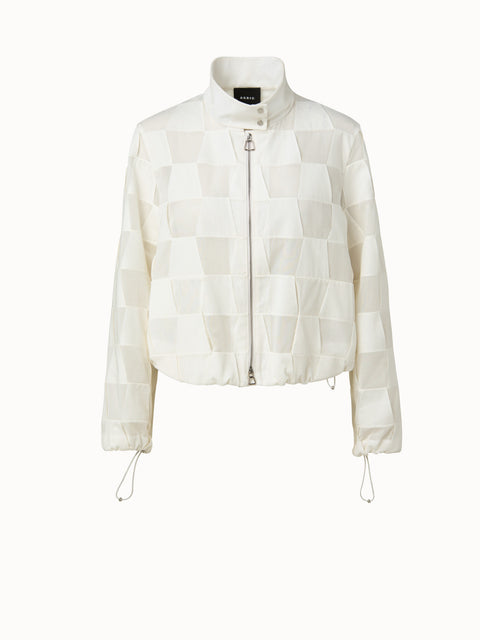 Mirrored Trapezoid Cotton Voile Blouson Jacket