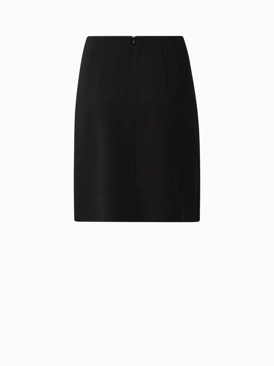 Wool Double-Face Short Apron Skirt