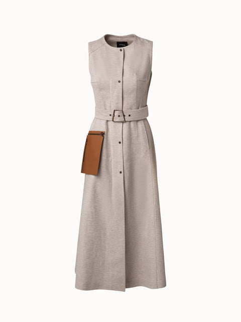 Linen Dress with Detachable Pocket