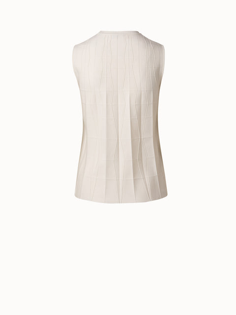 Trapezoid Pleats Wool Knit Top