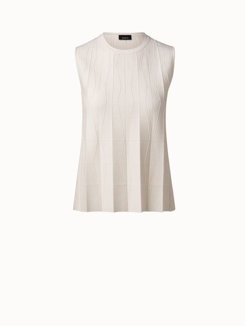 Trapezoid Pleats Wool Knit Top