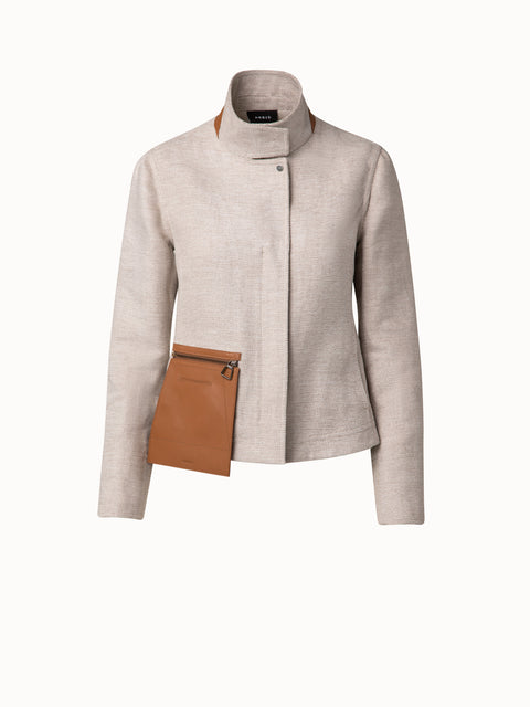 Linen Jacket with Detachable Pocket