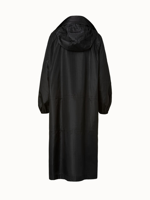 Silk Taffeta Coat with Woven Check