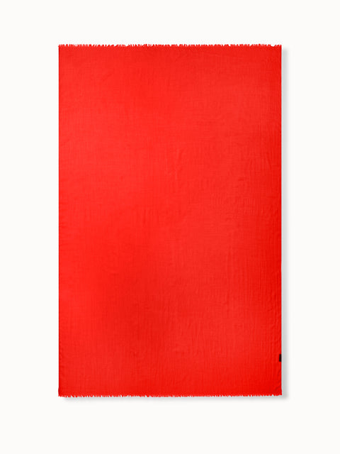 Poppy Red Cashmere Silk Scarf