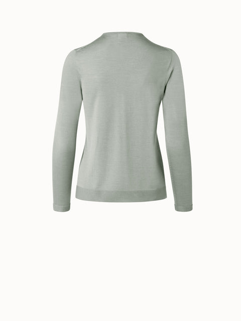 Fine gauge cashmere silk pullover