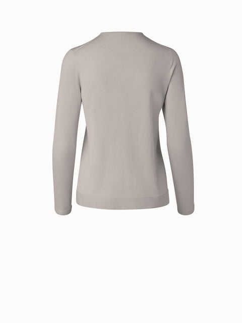 Fine gauge cashmere silk pullover