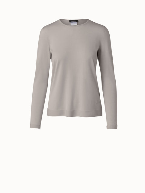 Fine gauge cashmere silk pullover