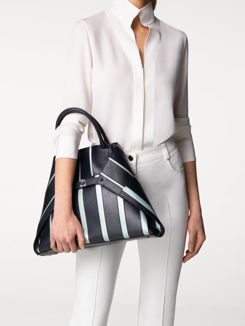 Medium Ai Messenger Bag in Screen Stripes Leather
