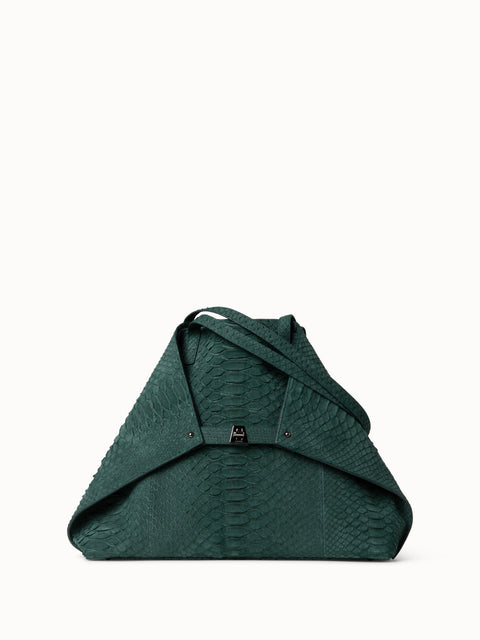 Medium Shoulder Bag in Python Nubuck Leather